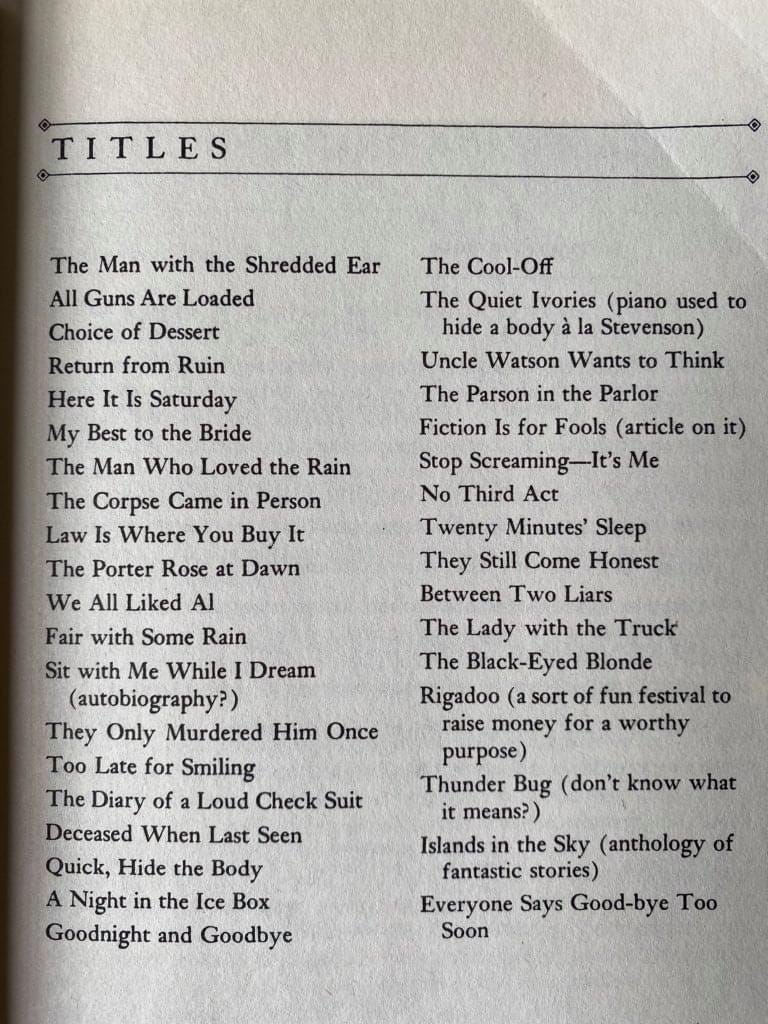 List of short shop stories