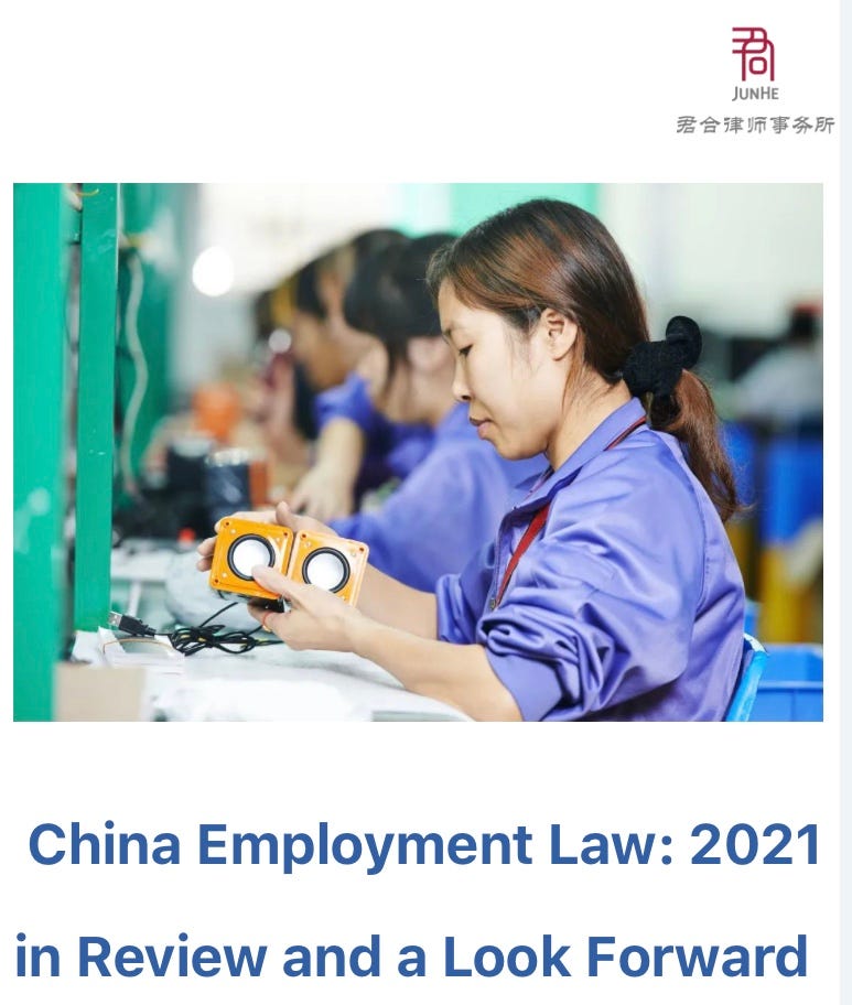 China Employment Law 2021 in Review and a Look Forward