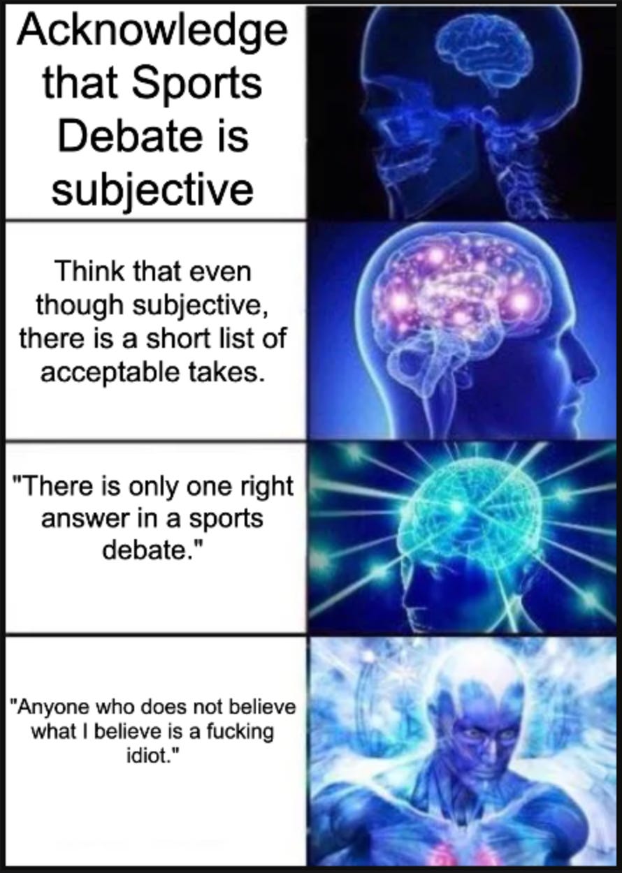 The Great Sports Debate by Drew Wolin Drew’s Newsletter