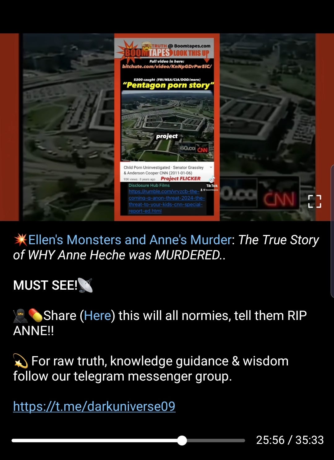 Anne Heche was exposing the evil Hollywood elite, so they took her out...
