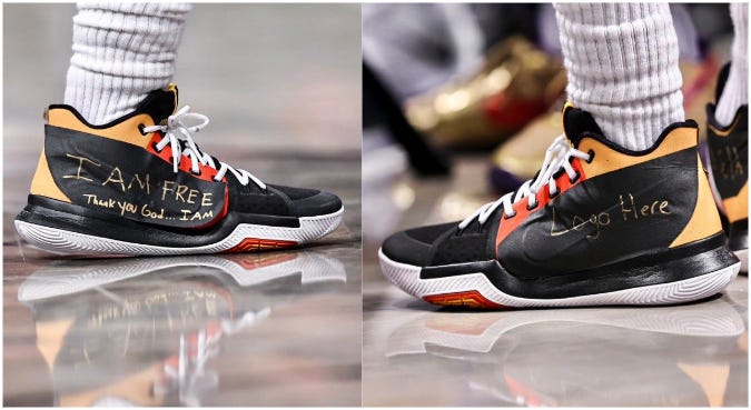 Things nba players write on their shoes top