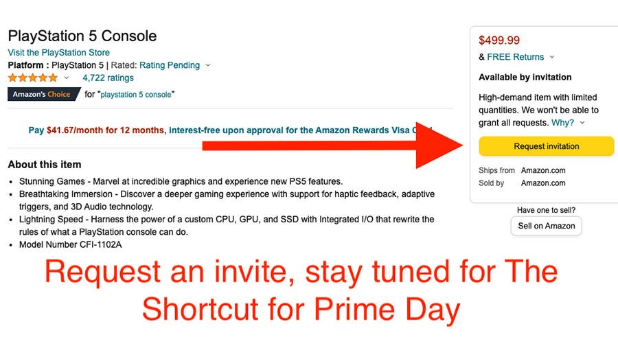 Amazon PS5 restock get an invitation today