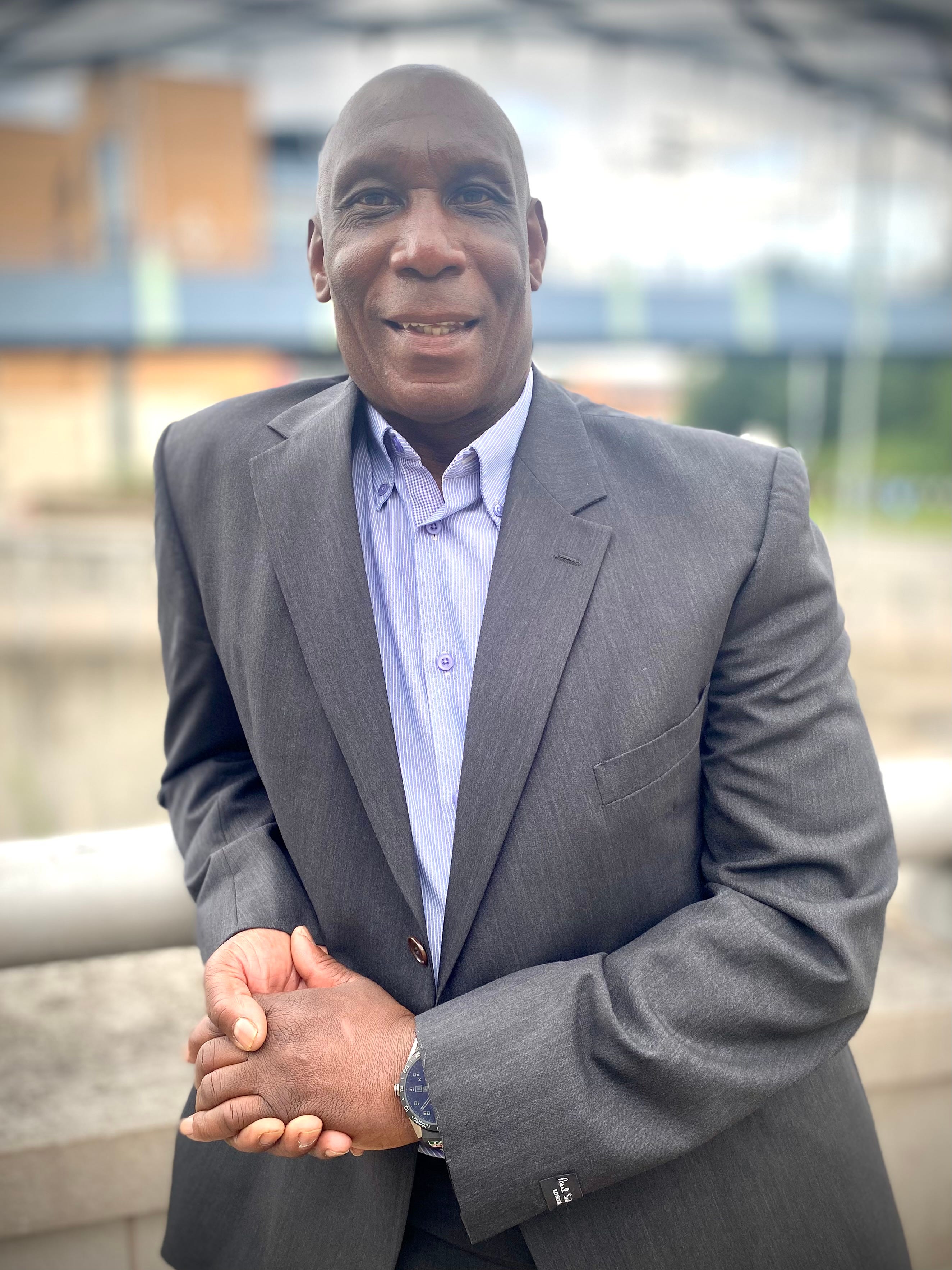 Visiting the Football Art Prize with superstar referee Uriah Rennie