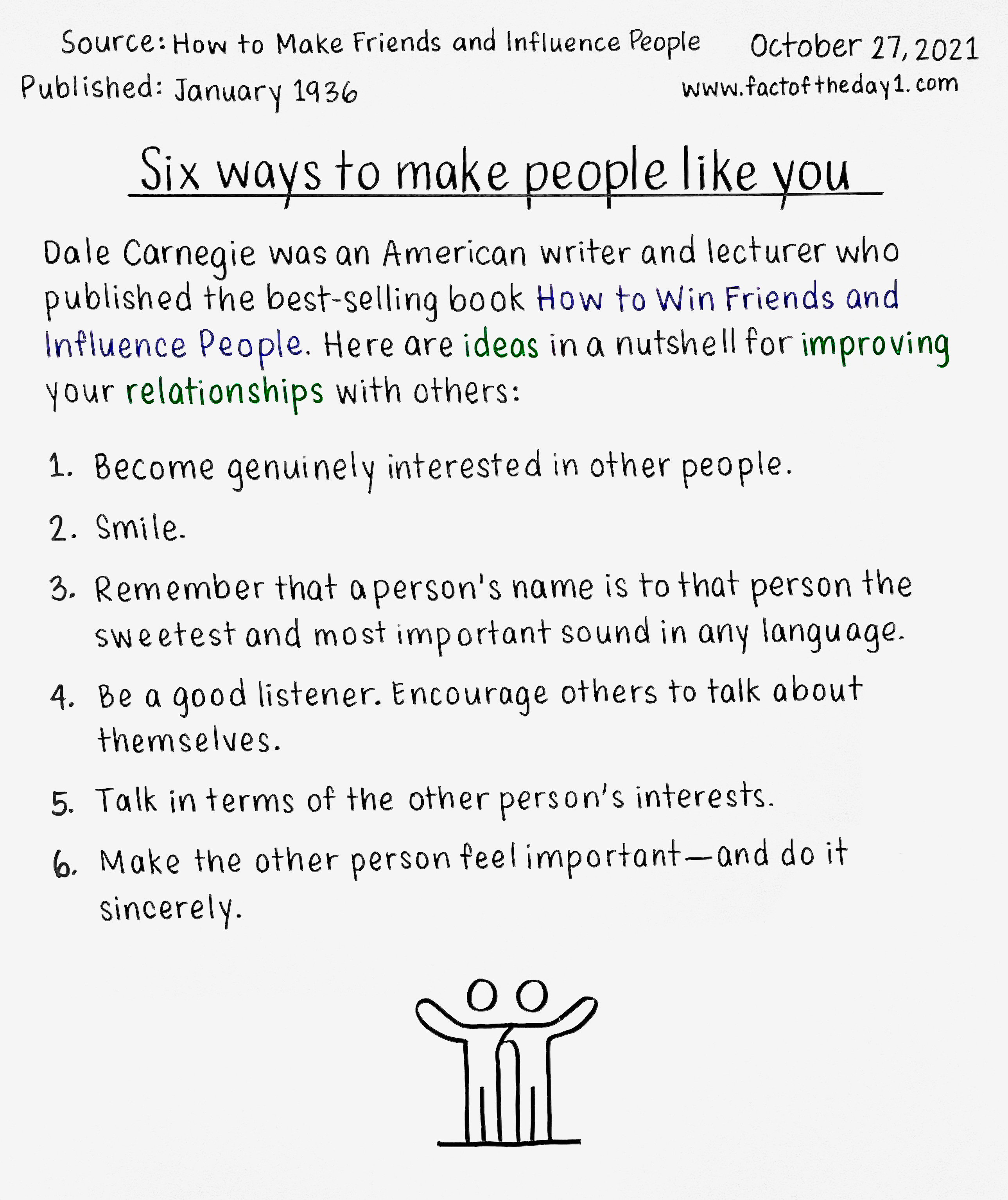 October 27 Six Ways To Make People Like You