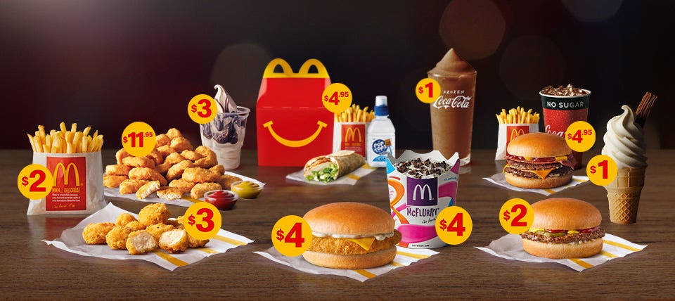 Maccas loose outlet change menu