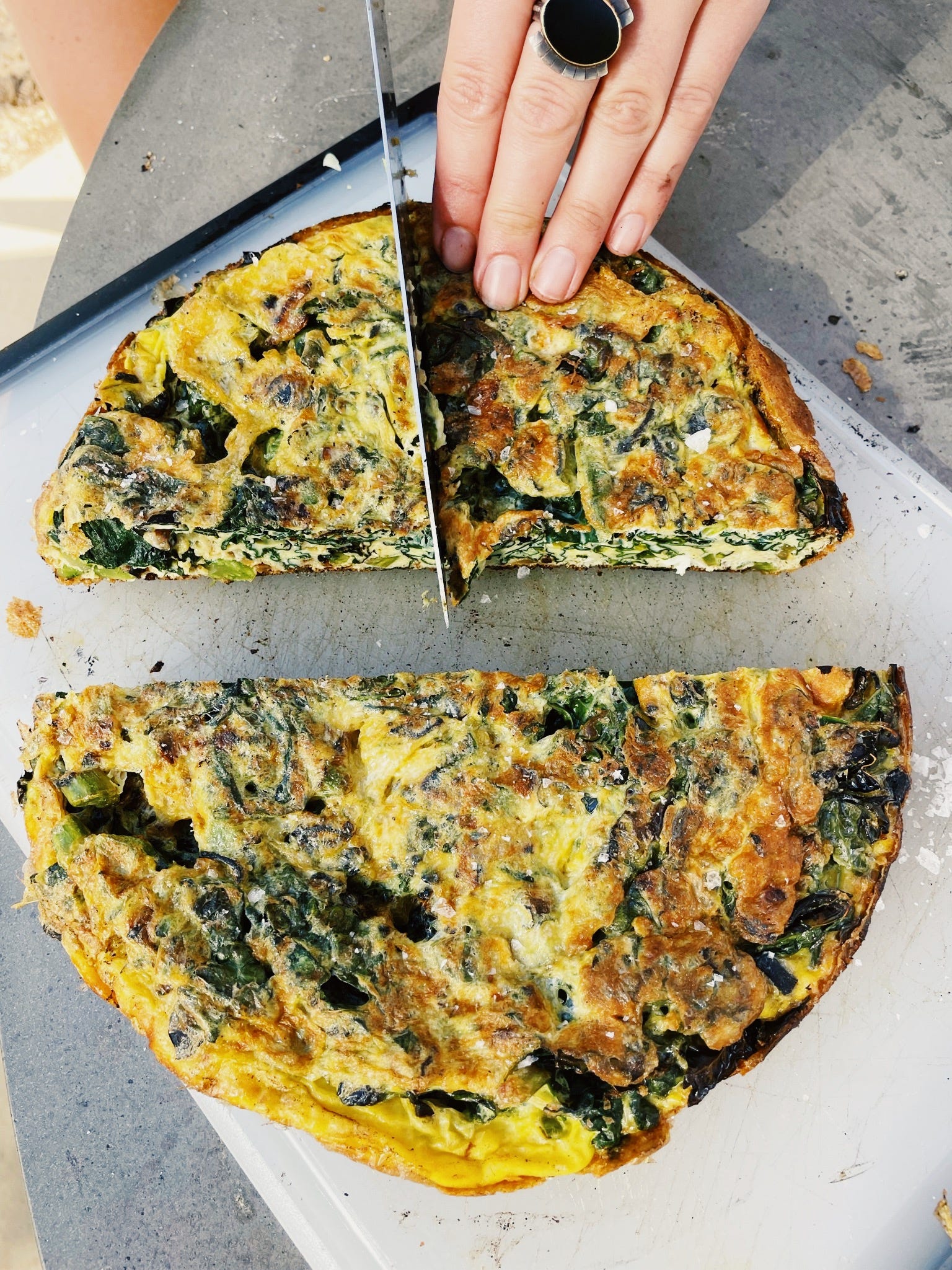 charred kale frittata by Alison Roman a newsletter