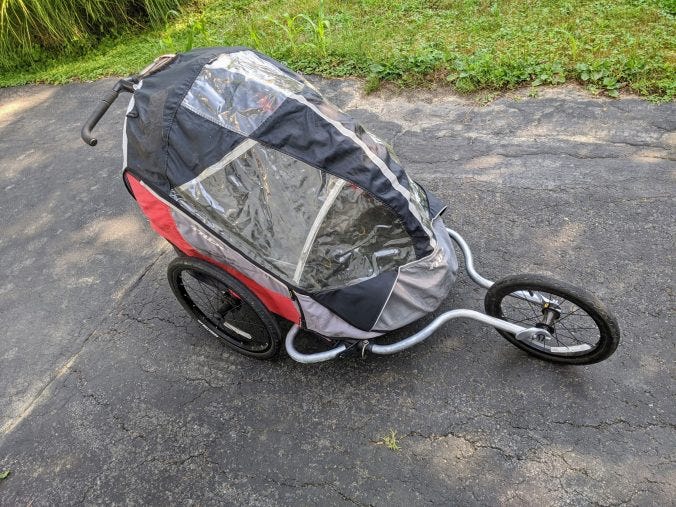 Trek jogging best sale stroller bike trailer