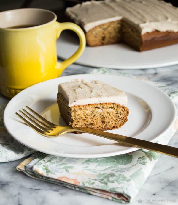 NotSoBananay Banana Bread Snack Cake with Brown Butter Frosting