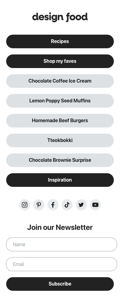 The Links Page Template by Rachel Cunliffe Design Food