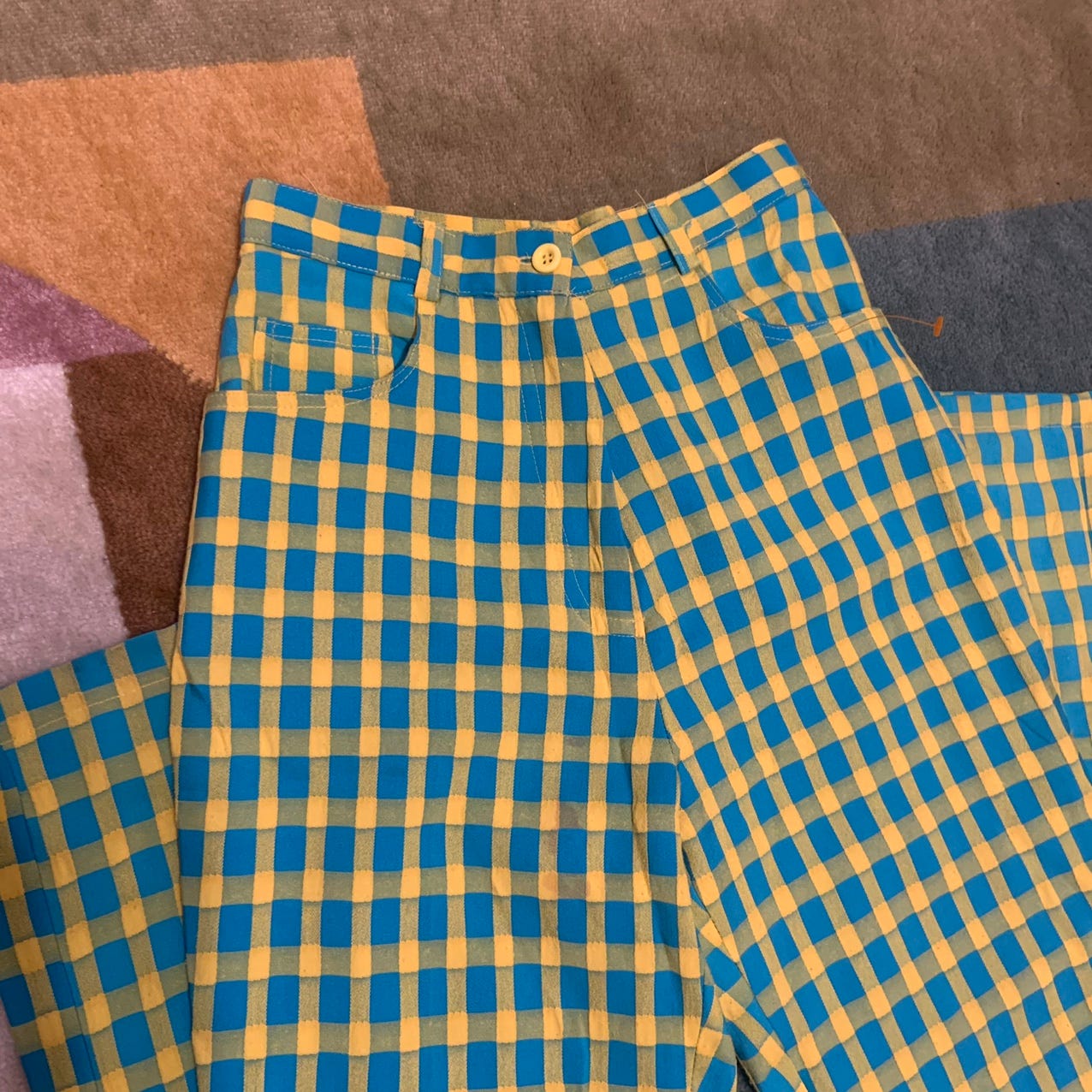 Unif yellow discount plaid pants