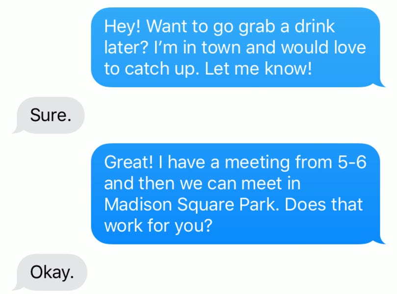 what does putting a period at the end of a text mean