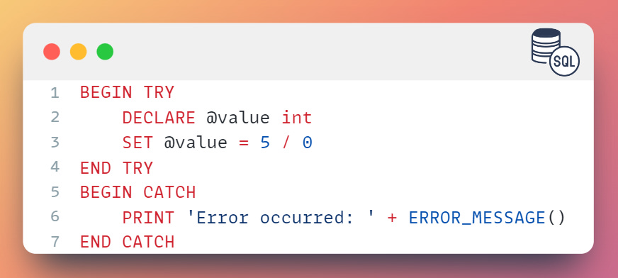 SQL: TRY CATCH - by Kaya Ozkur