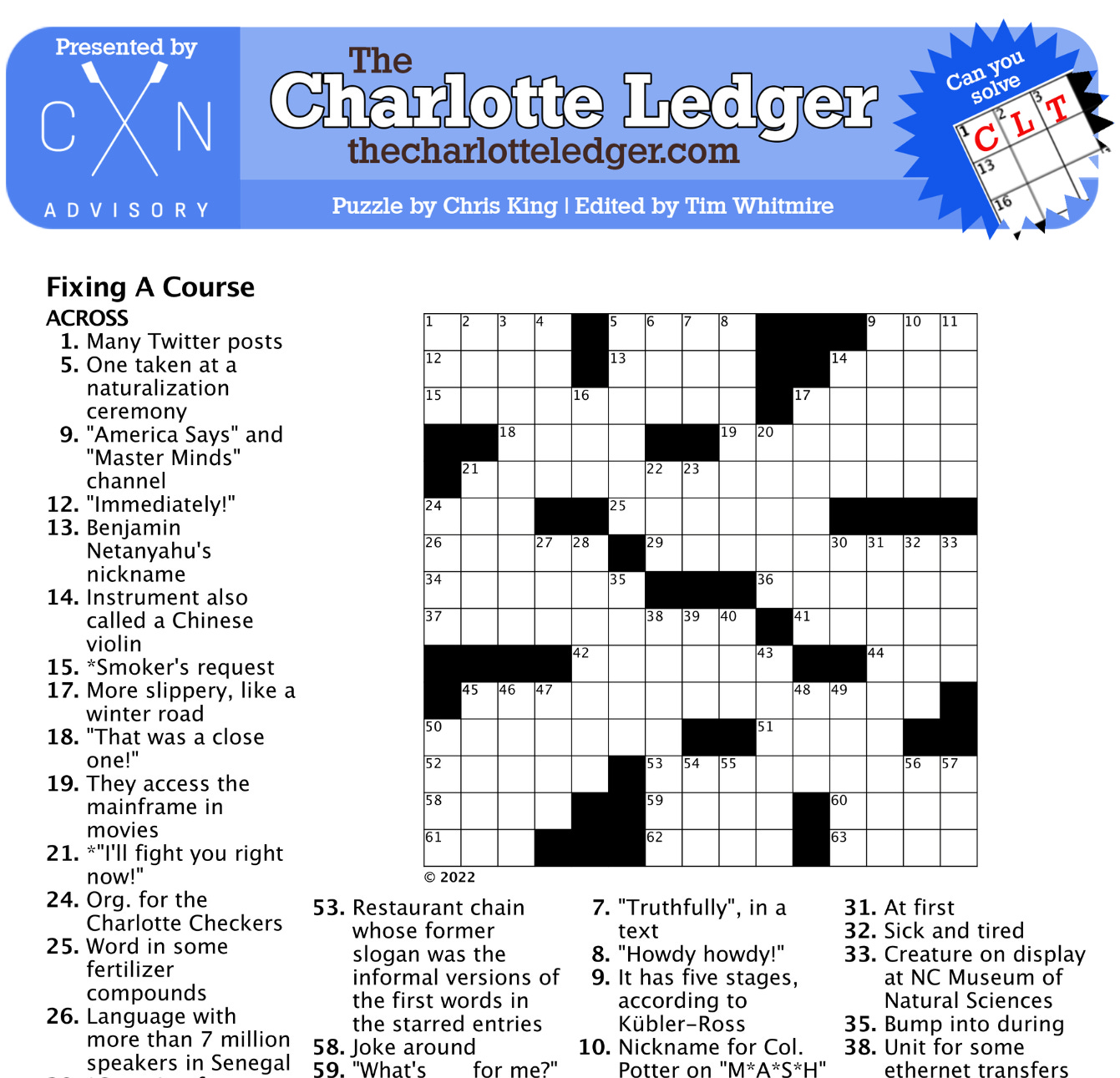 Charlotte Ledger Crosswords The Charlotte Ledger