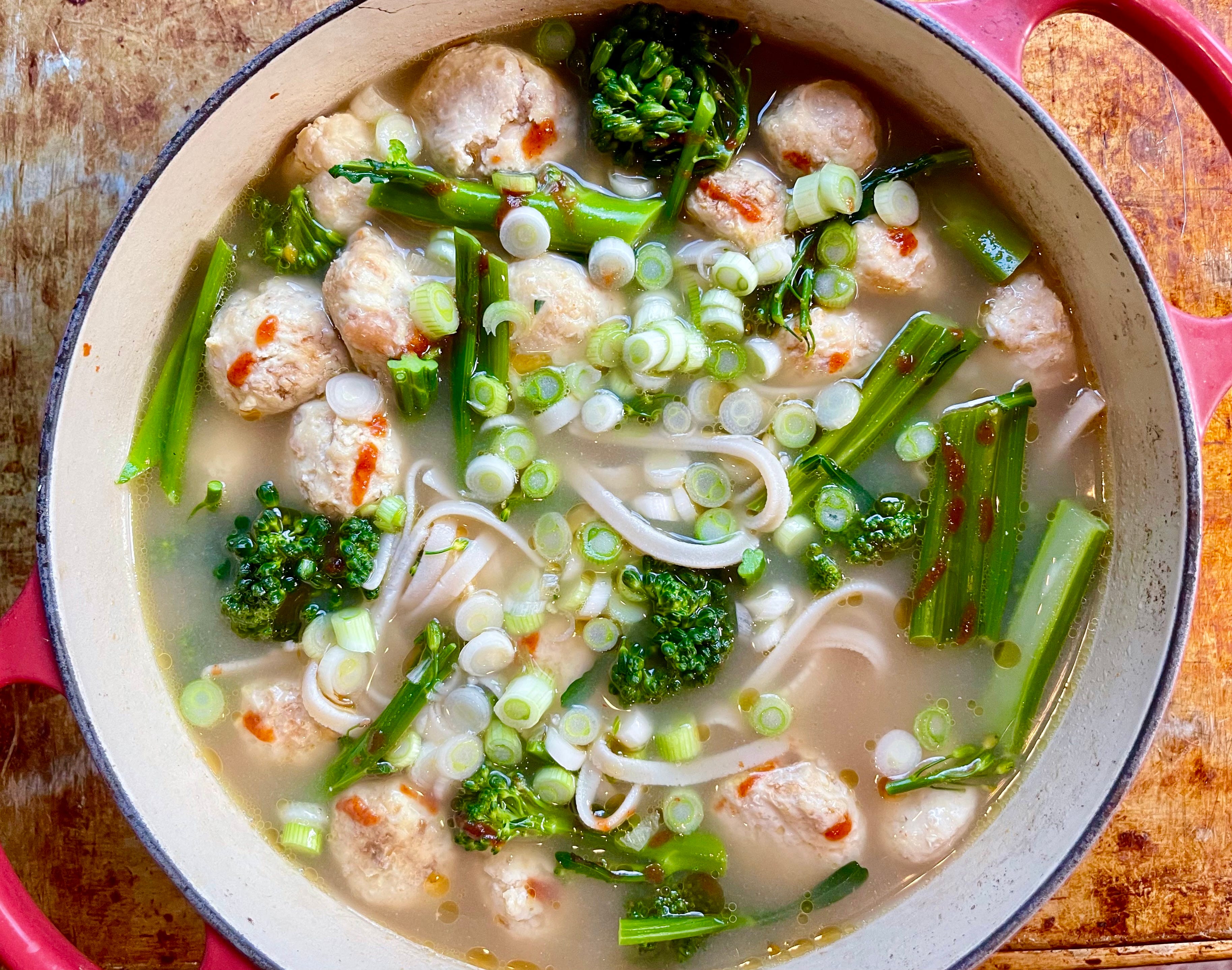 Chicken Miso Meatball Noodle Soup by Annie Fenn, MD