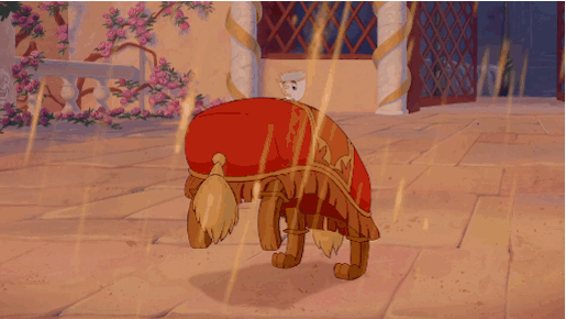 Beauty and the beast footstool dog clearance