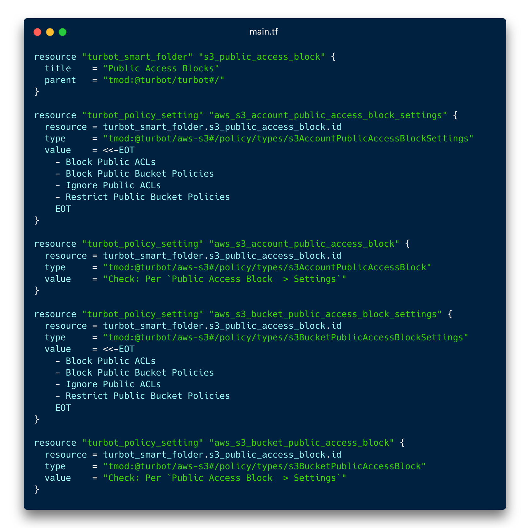 [Turbot On] S3 Public Access Blocks by Bob Tordella