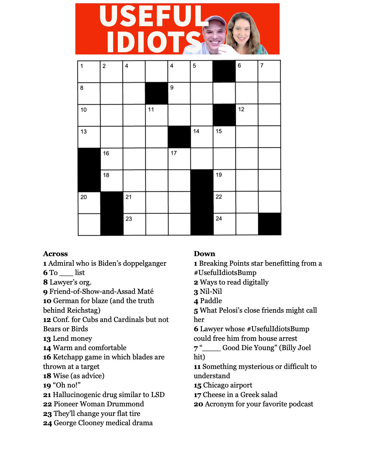 Useful Idiots Sunday Morning Crossword 1 (7.4.21)