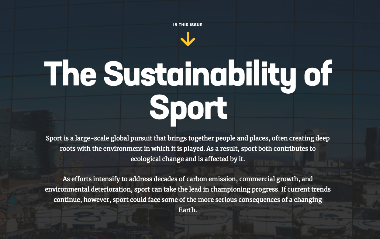 Global Sport Matters The Sustainability of Sport Issue (Part I)