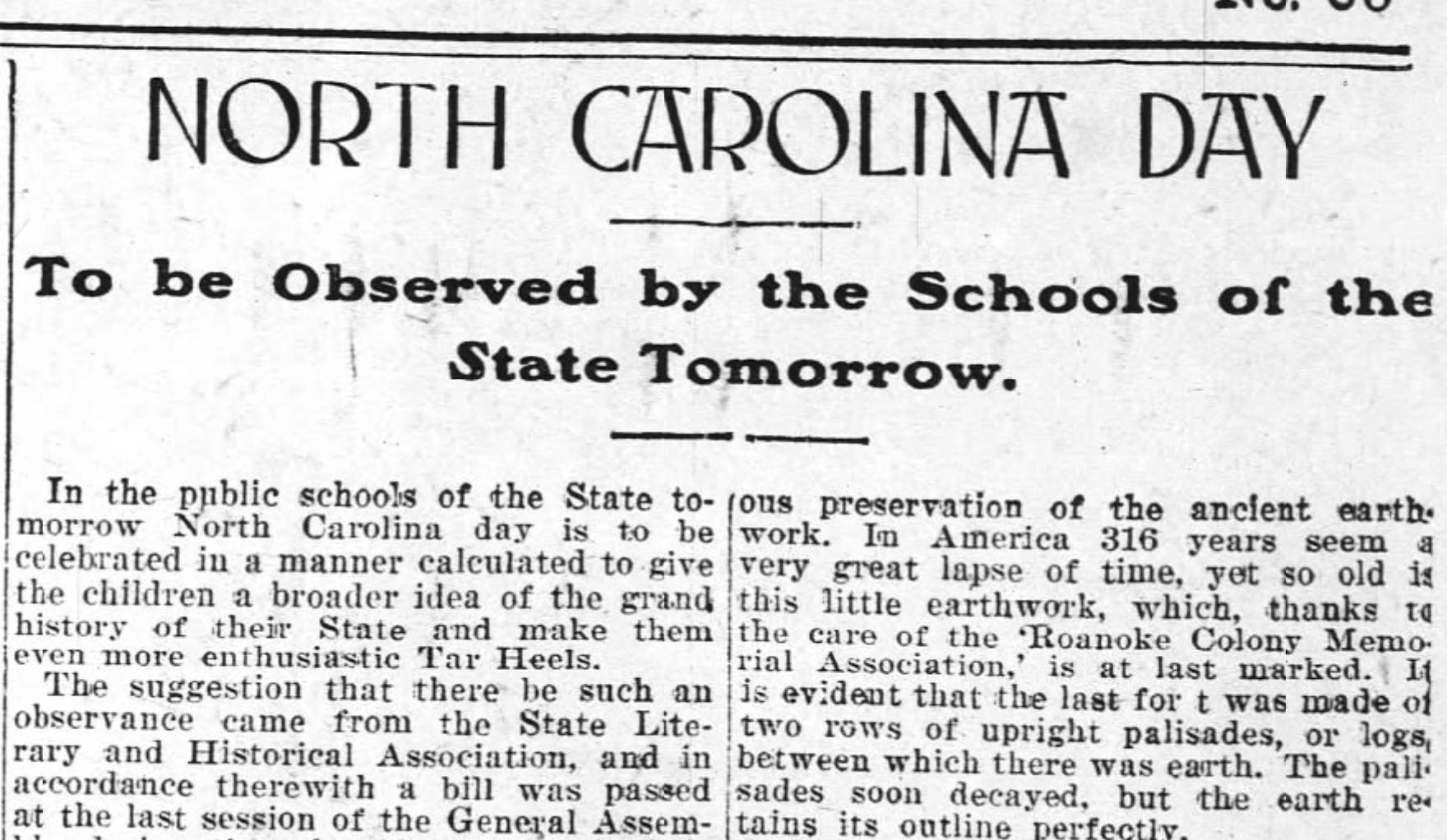 Happy National North Carolina Day A holiday that somebody just made up