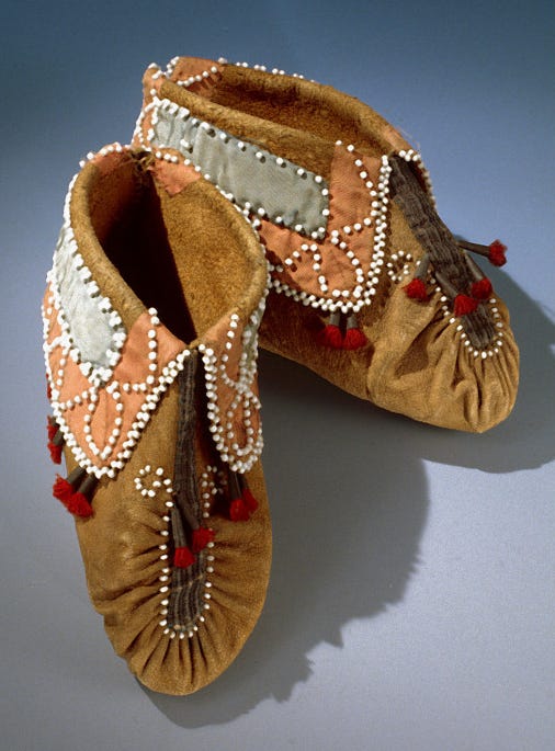 Traditional cherokee moccasins store