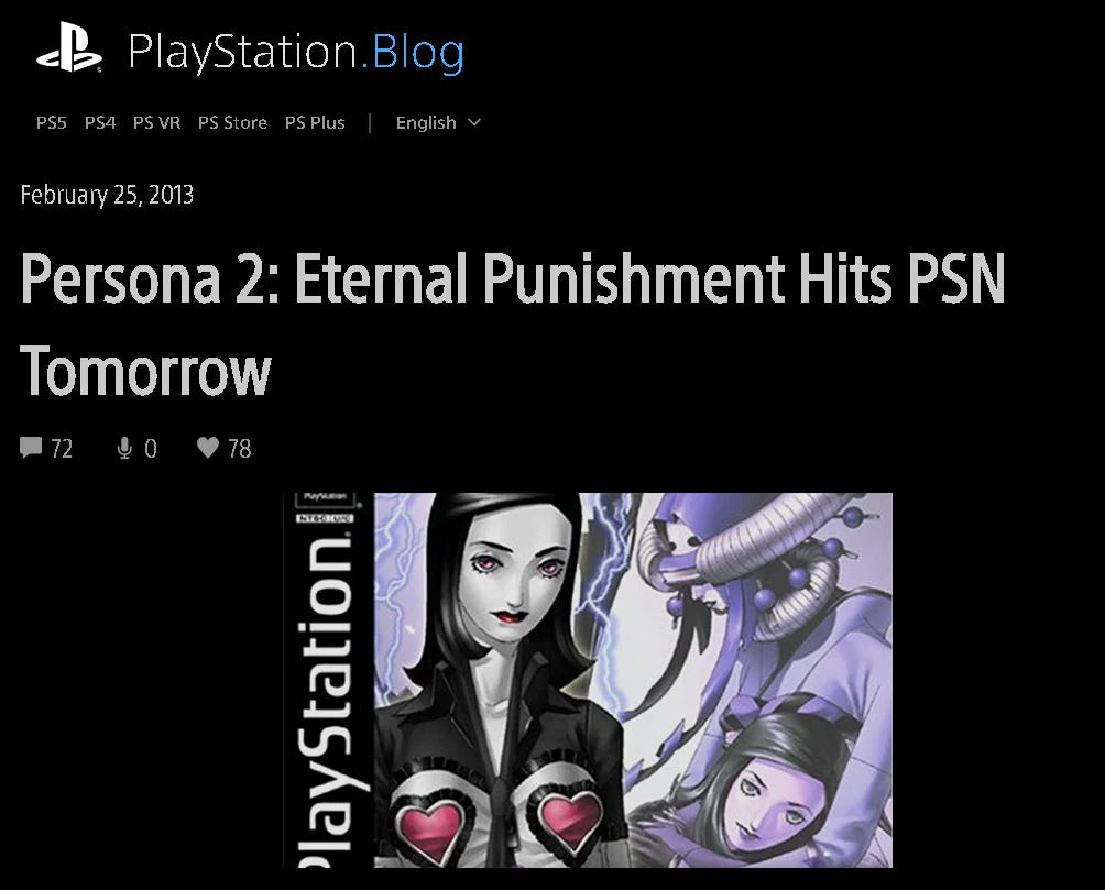 Ps vita persona 2 outlet