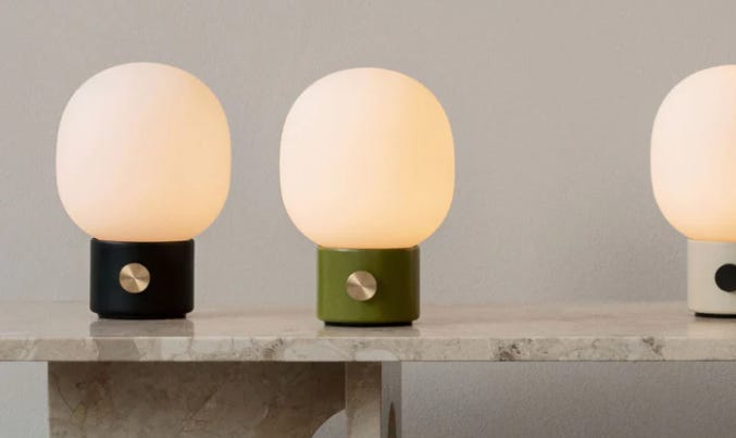 Glowing top orb lamp