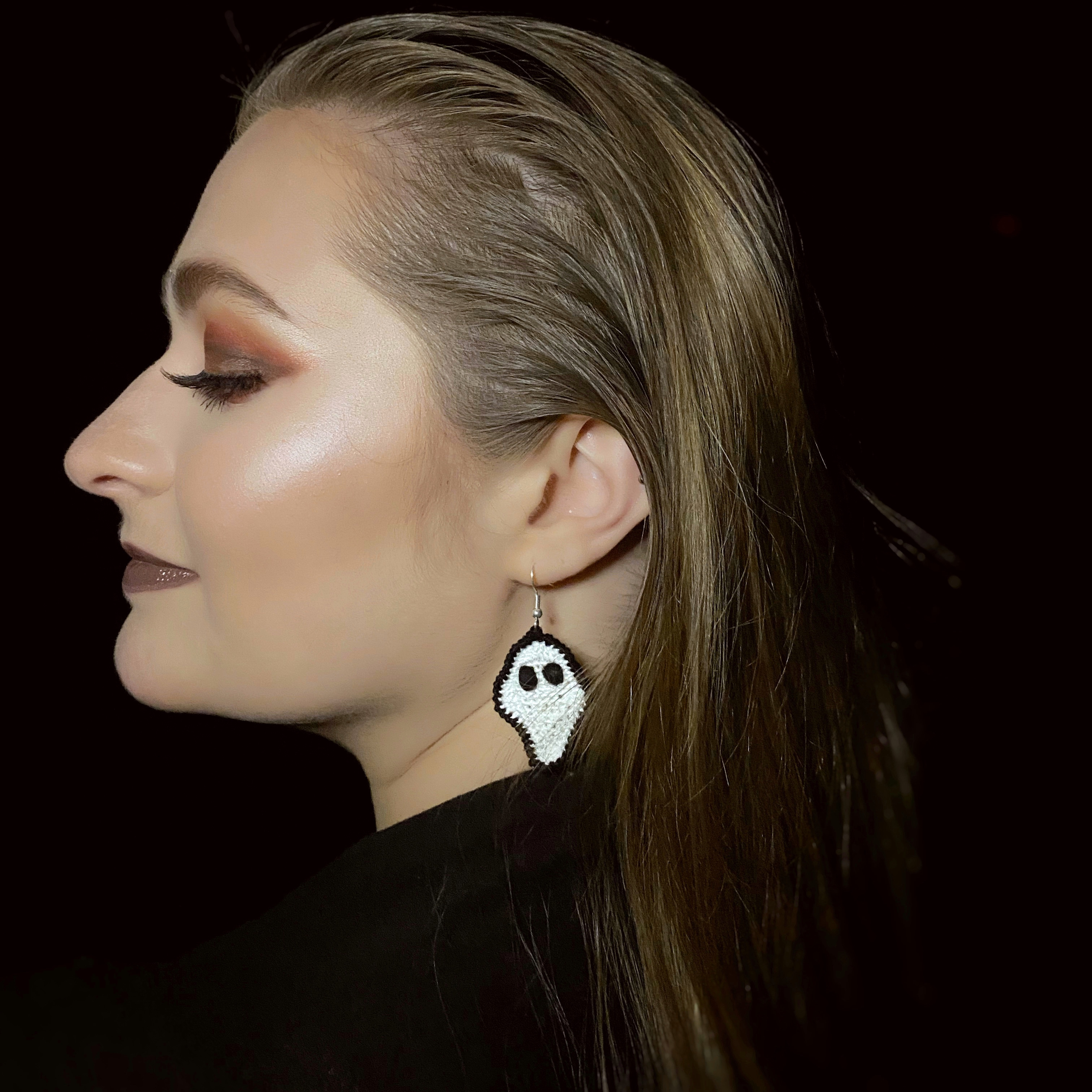 Free Crochet Pattern Ghost Earrings