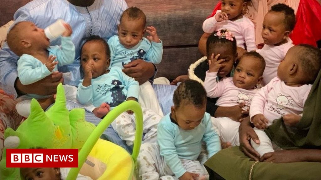 Worldrecord nonuplets return home to Mali from Morocco(02)