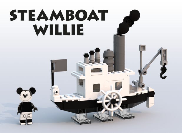 Amazon lego top steamboat willie