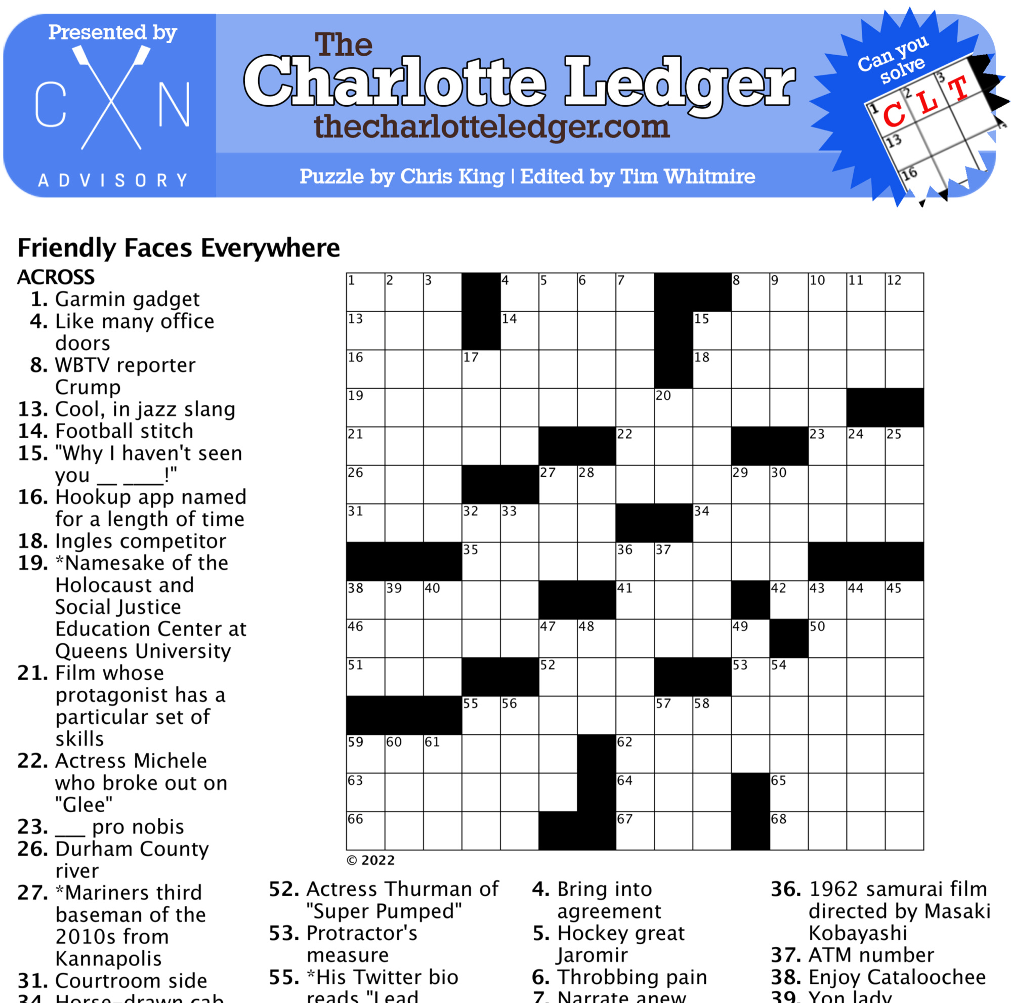 Charlotte Ledger Crosswords The Charlotte Ledger