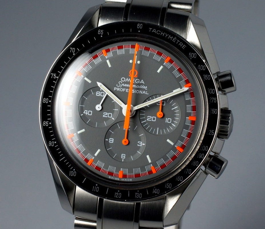 Speedmaster orange hand outlet