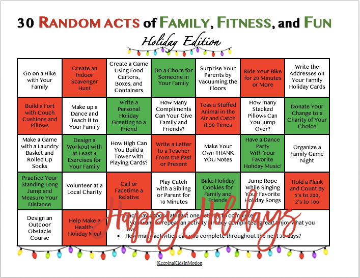 30 day fitness hotsell challenge for kids