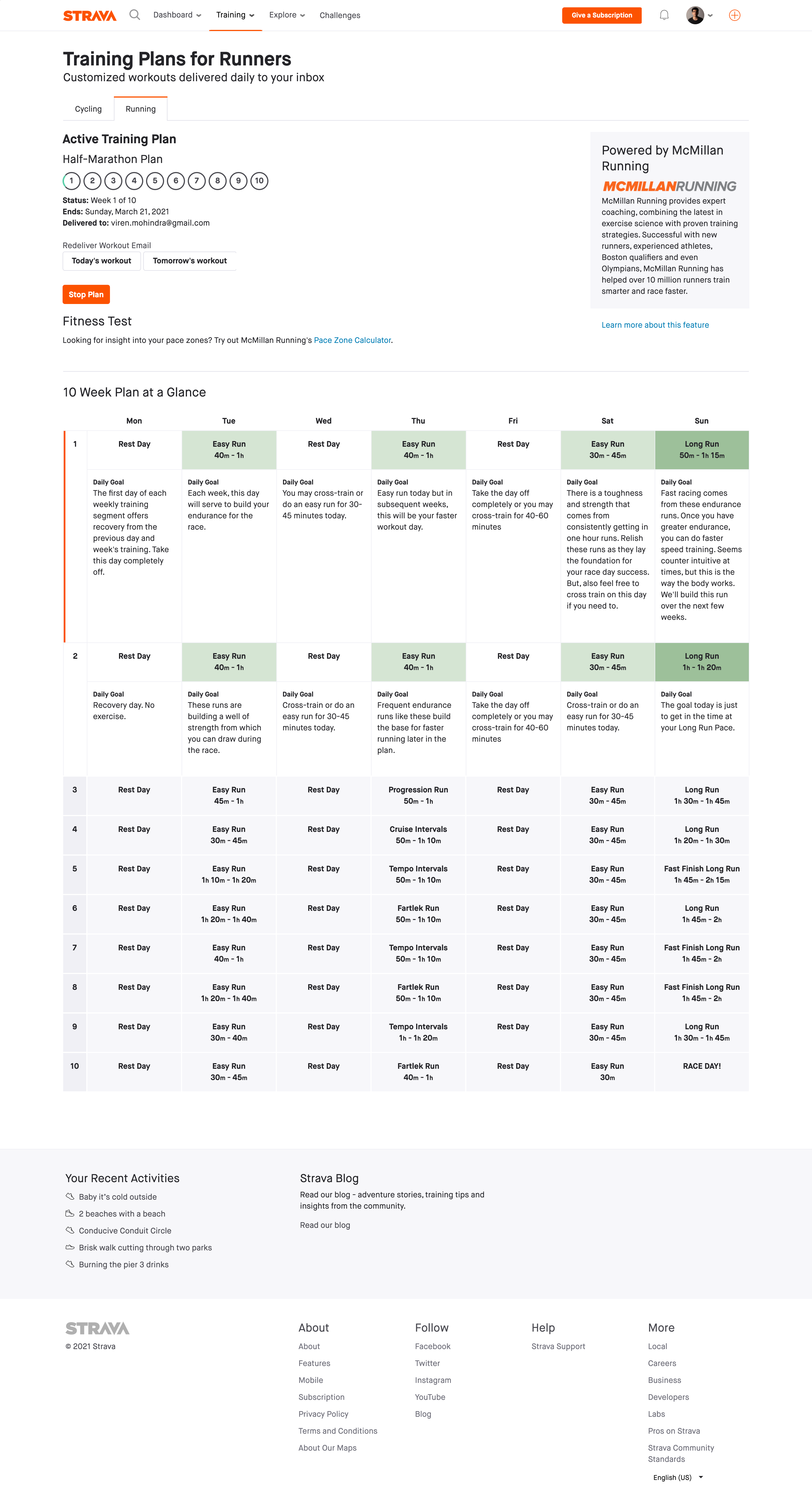 Strava marathon training hotsell
