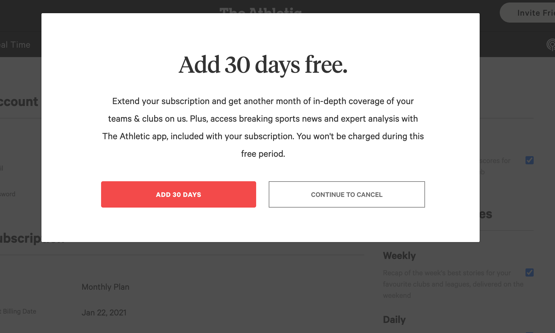 The Athletic's cancellation and winback approach
