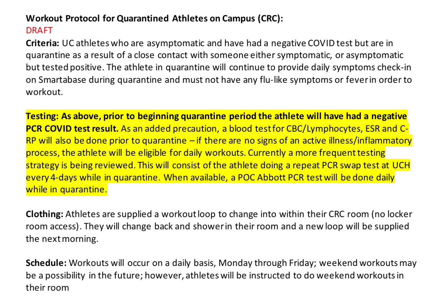 You re a COVID 19 negative athlete stuck in quarantine due to