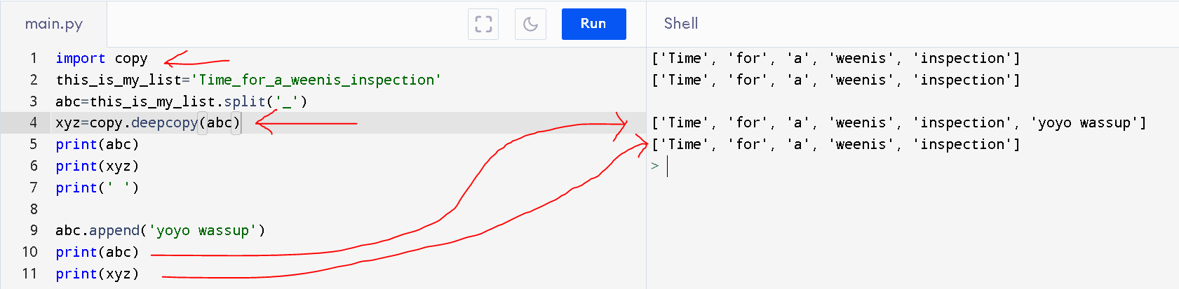 Python2: Data Structures: Lists & Shallow vs Deep Copy