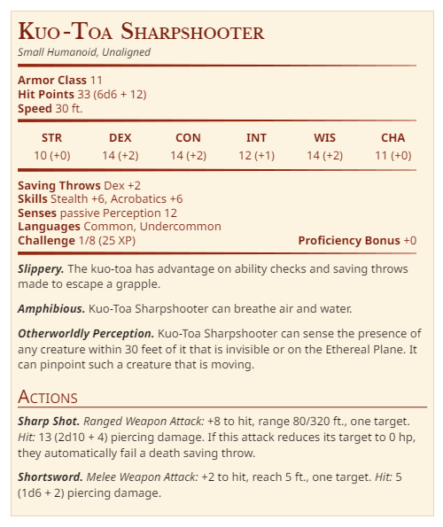 Kuo-Toa Raiders - by Tib Winterfield - Lore Masters