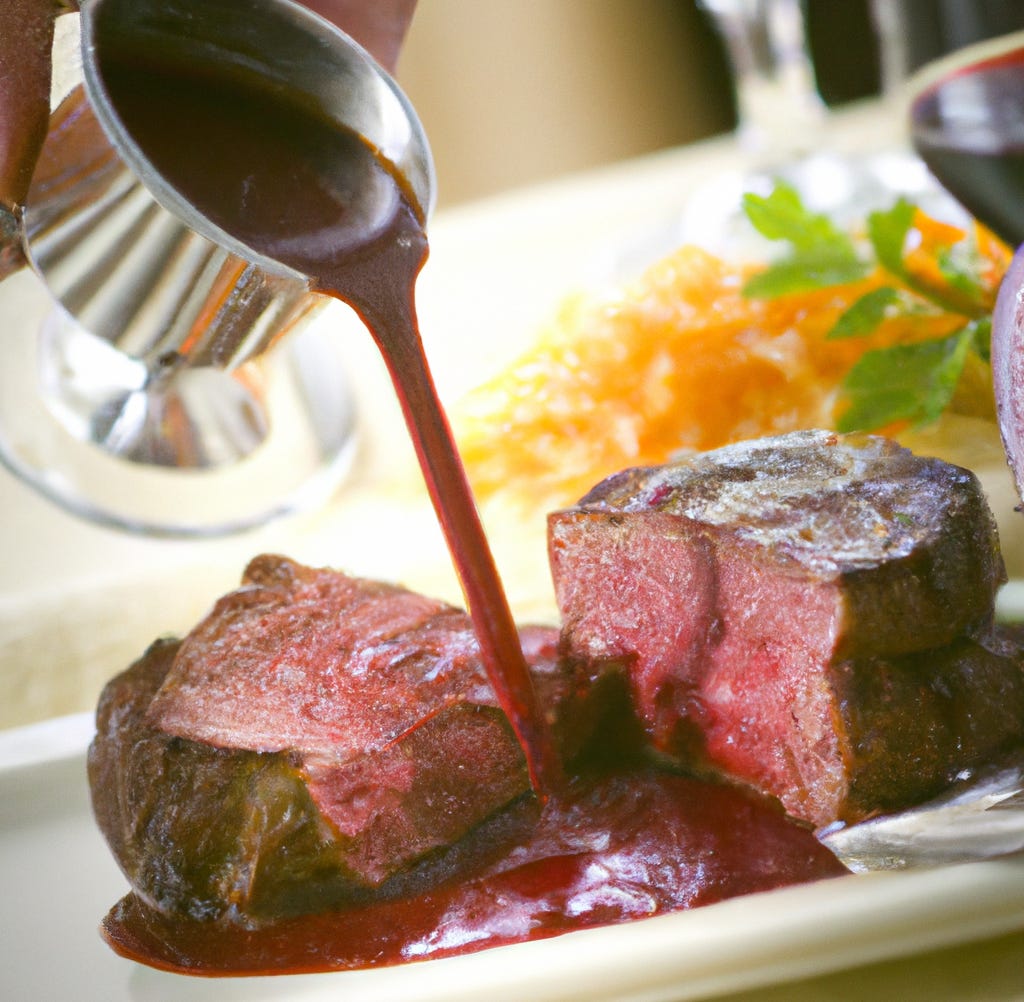 Rib Eye Steaks With Anchovy Red Wine Sauce 