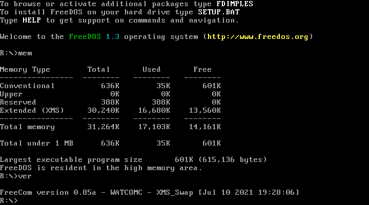 FreeDOS 1.3 has landed! Let's take a visual tour!