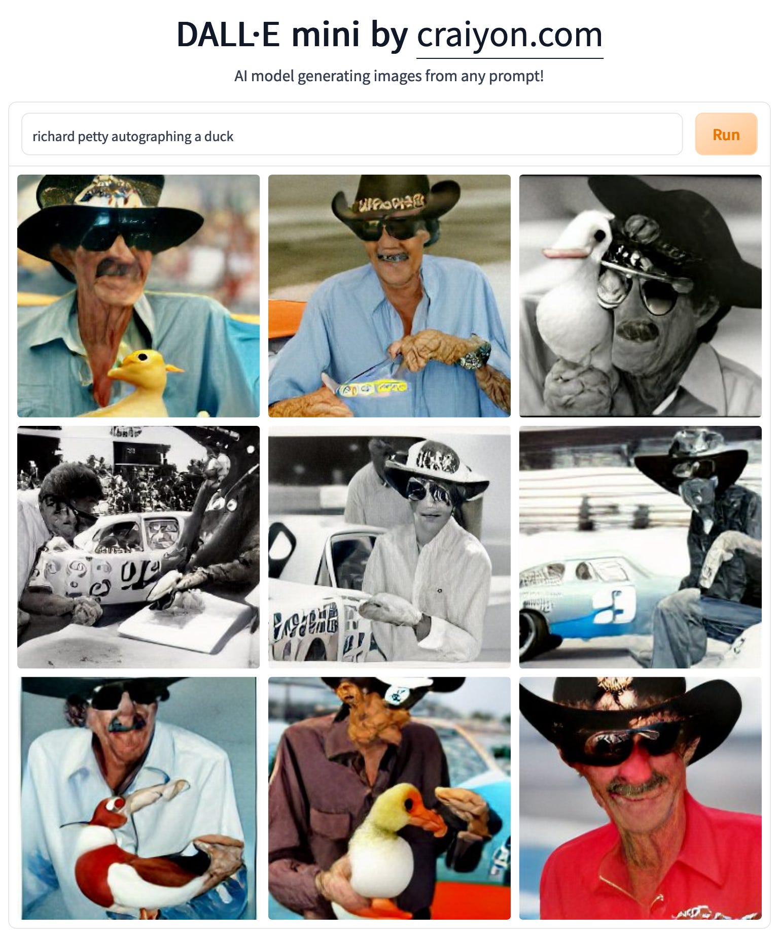 Did Richard Petty Autograph a Live Duck?