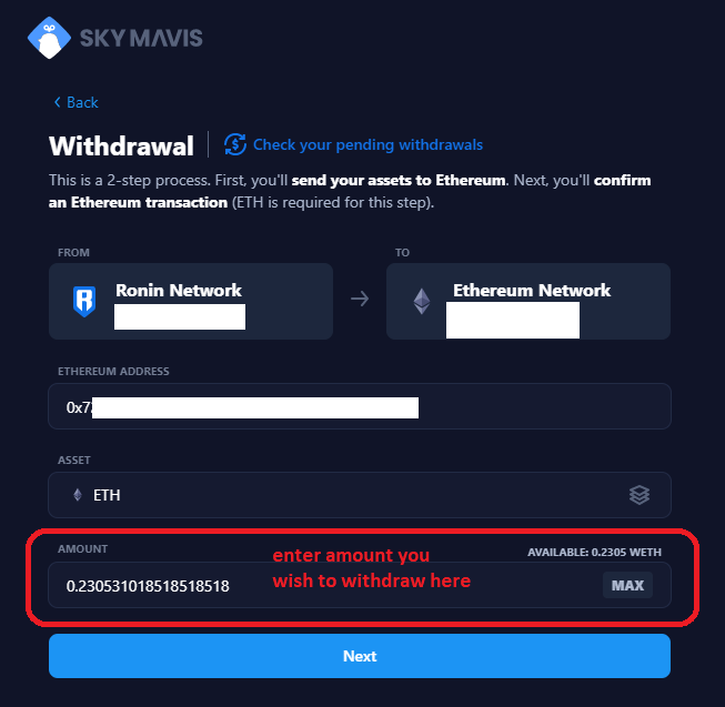 metamask withdrawal fee