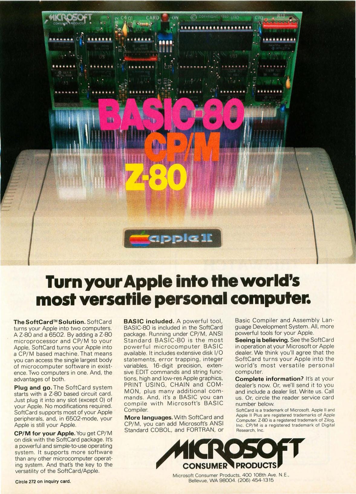 Microsoft's Biggest Product in 1980: the Z-80 SoftCard for