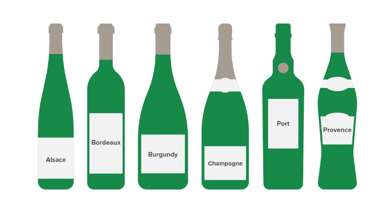 Types of wine bottles sale