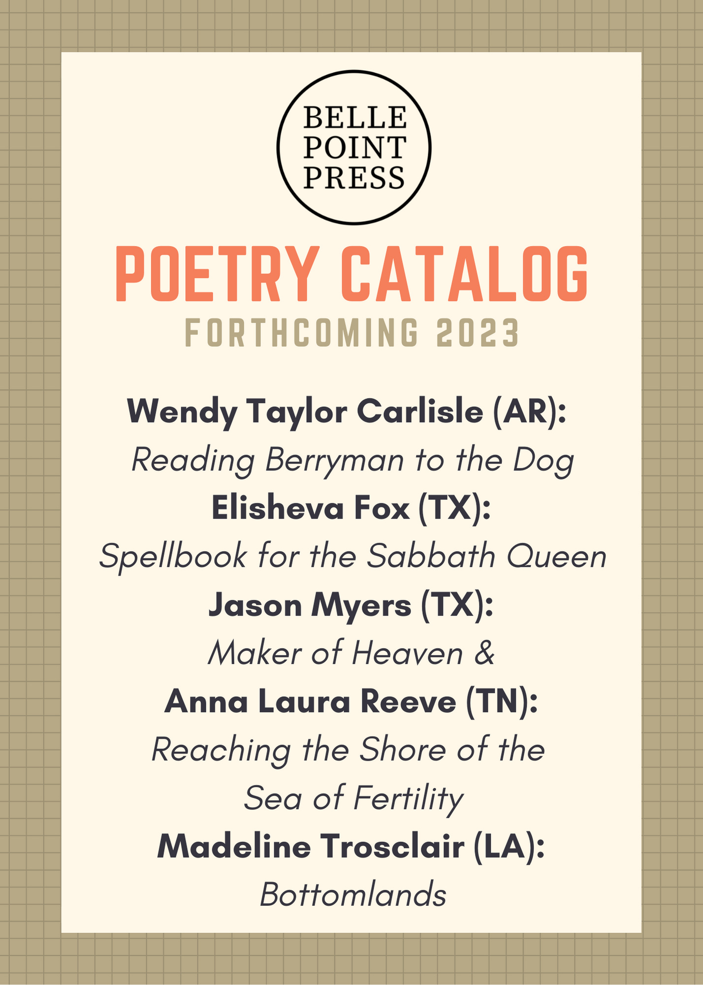 Belle Point Catalog Poetry 2023 by Casie Dodd