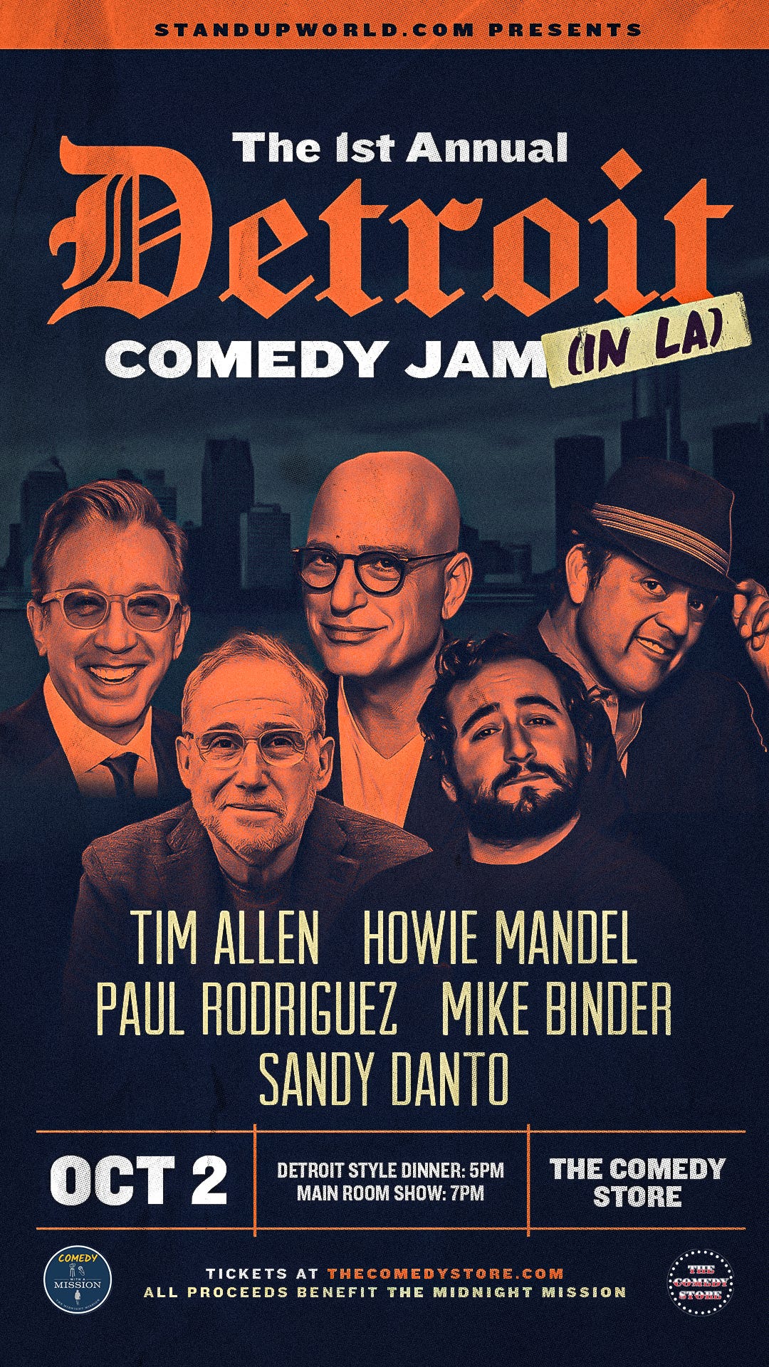 The Detroit Comedy Jam (In LA) Sun. Oct 2, dinner and show. 5pm The