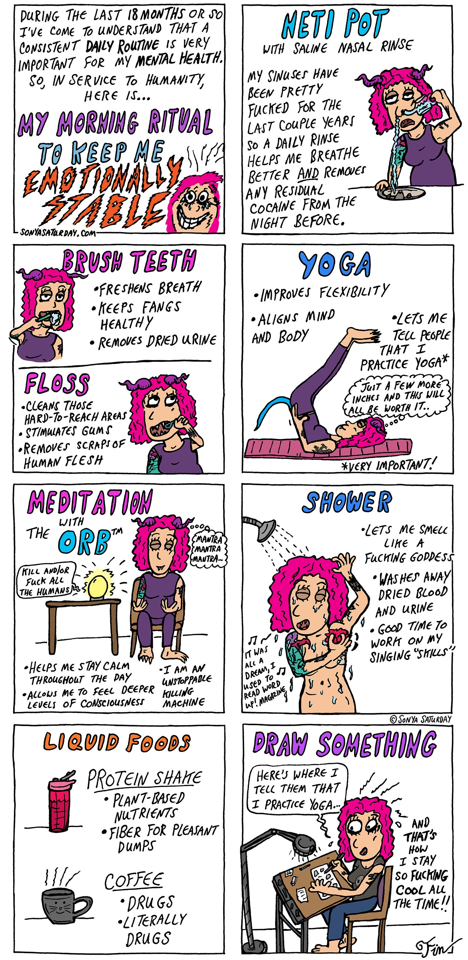 Comic Book Morning Routine Checklist My morning routine - by Sonya Saturday