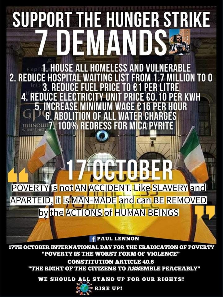 Day 10 of an Irish hungerstrike in the shadow of the GPO