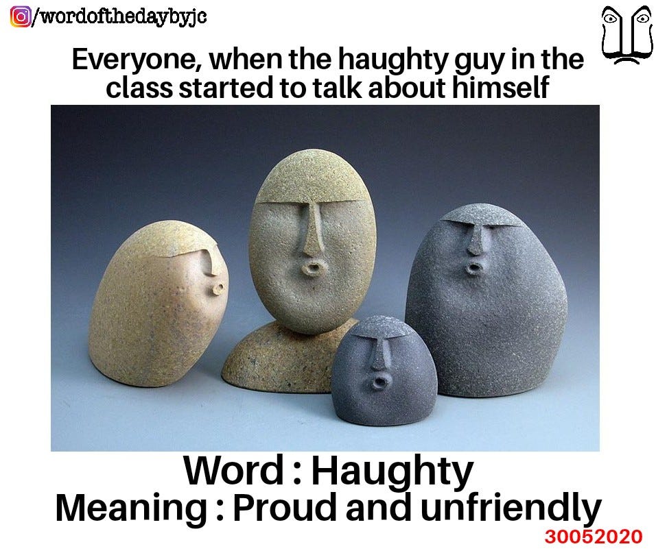 What does outlet haughty mean