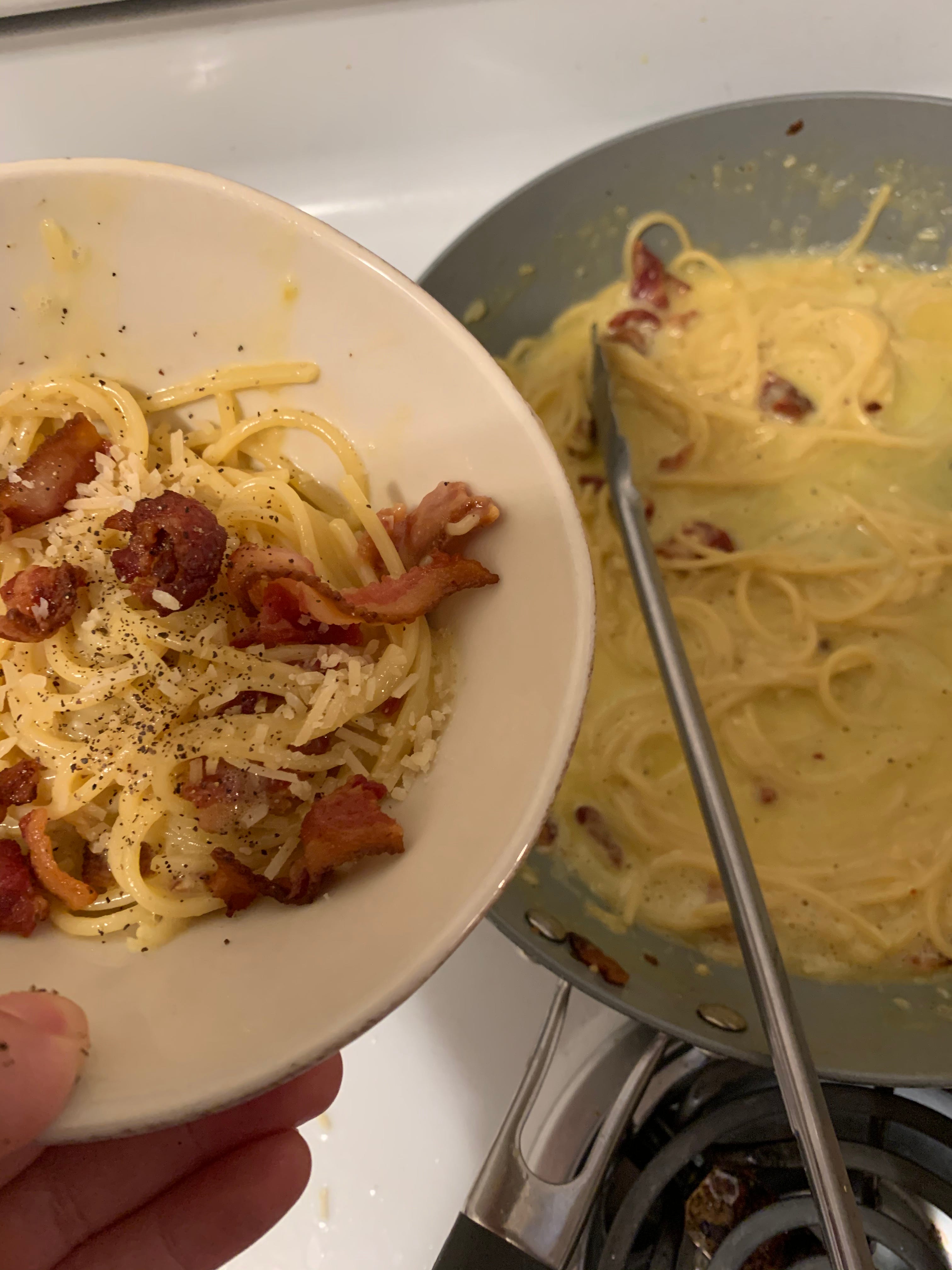 Carbonara without shop egg