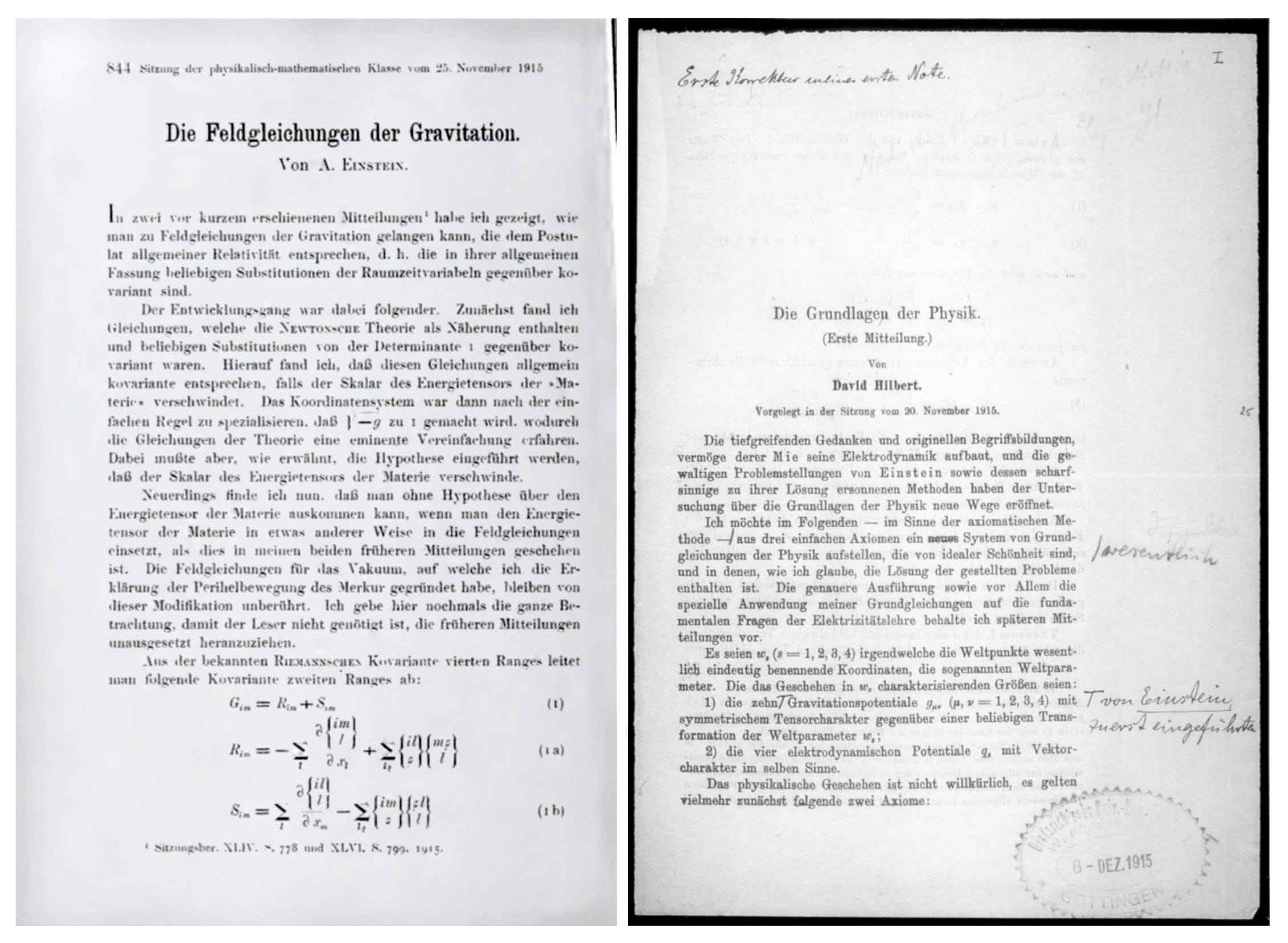 Einstein and Hilbert’s Relativity Race by Jørgen Veisdal
